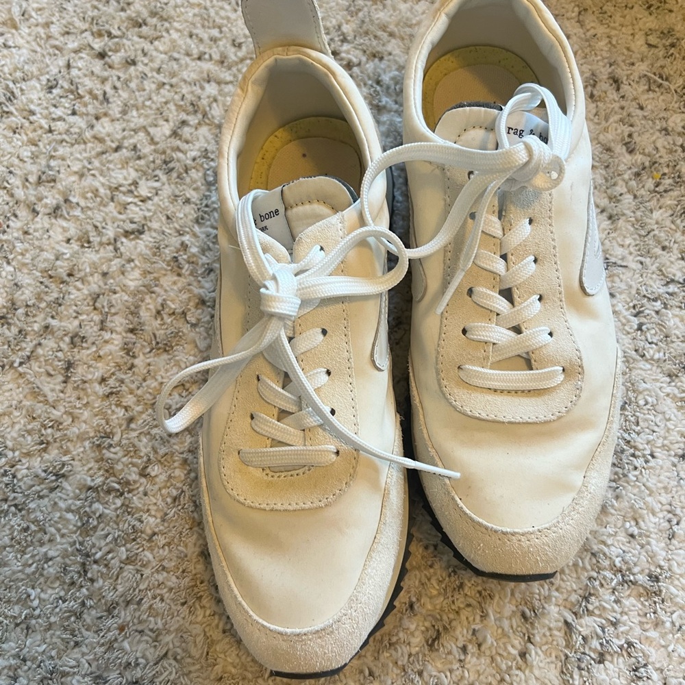 Rag & Bone Off-White Lace-Up Sneakers